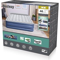 Komfortowy materac Bestway Tritech Queen 203 x 152 x 46 cm z wbudowaną pompką